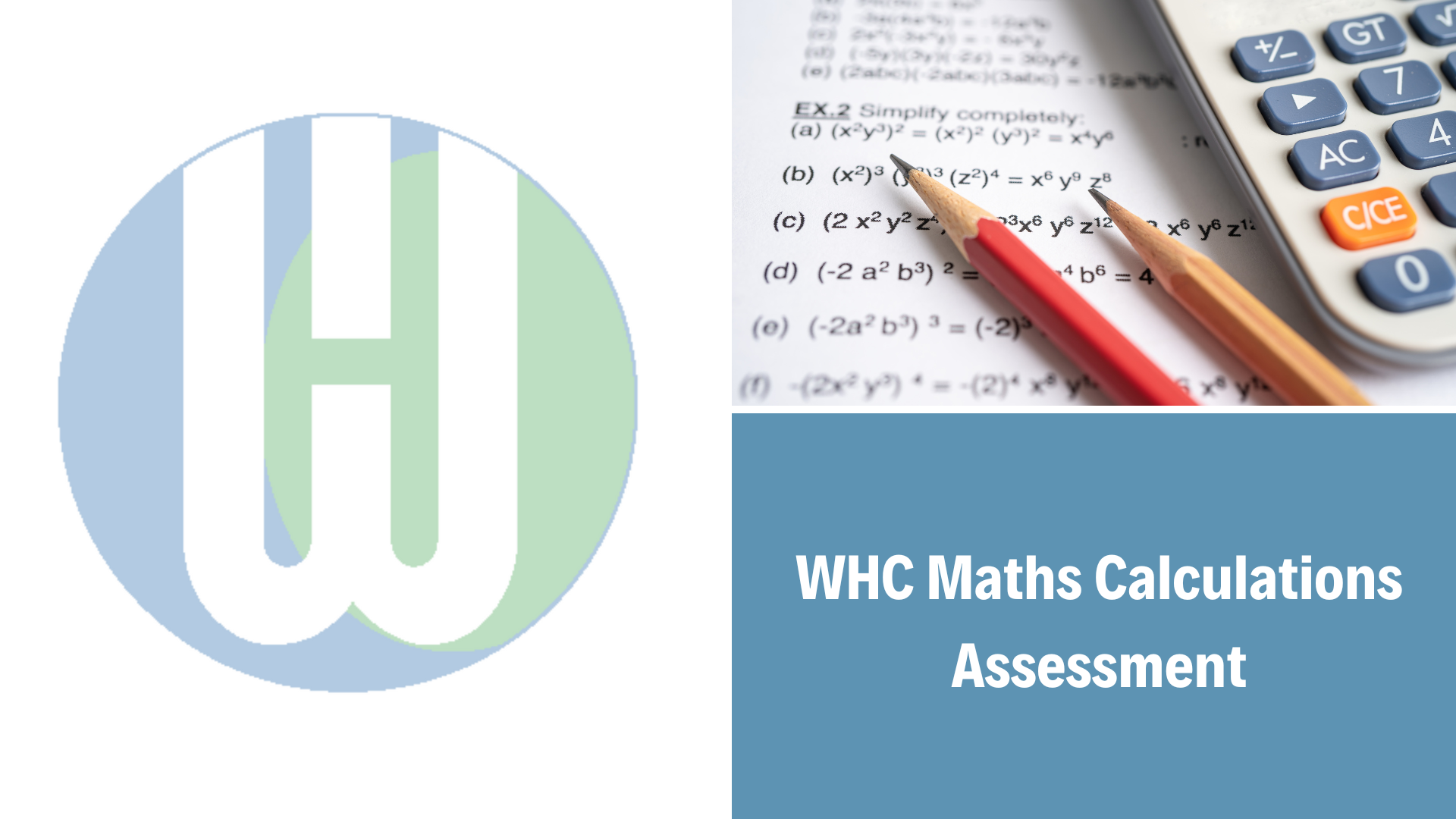 WHC Maths Calculations Assessment